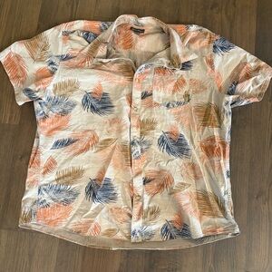Eddie Bauer Men's Leaf Print Casual Shirt Size 2XL